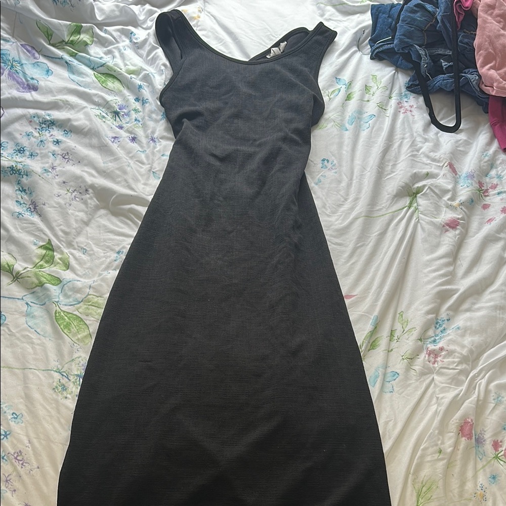 Roxy Black Sheath Cocktail Dress with criss-crossed back